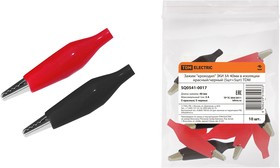 Зажим "крокодил" ЗКИ 3А 40мм в изоляции красный/черный (5шт+5шт) TDM