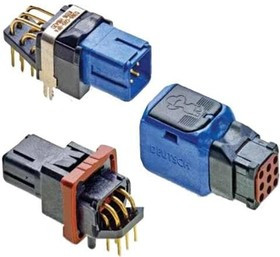 D369-G33-NP4, Rectangular MIL Spec Connectors 369 Inline PCB RCPT 3-Way, N-Key, Pin