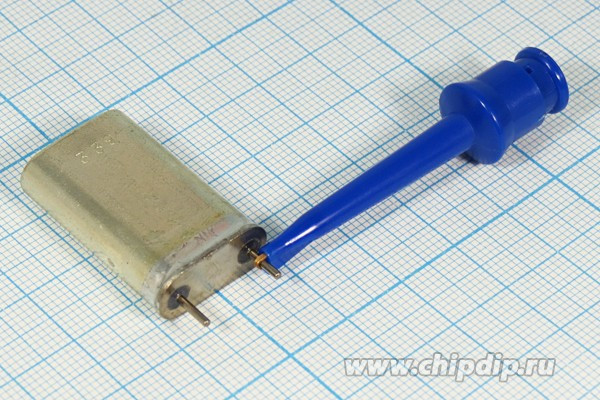 Зажим тестовый с выдвигаемым крючком, длина 50мм, синий цвет; №3135 зажим тест 50мм\\ \каб\син\ WTN-22-1230BL