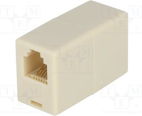 TEL-0008-6/6, Соединитель, Конф: 6p6c, гнездо RJ12, с обеих сторон