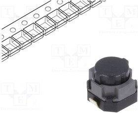 EVPASKC1A, Микропереключатель TACT, SPST, Пол: 2, 0,05A/12ВDC, SMT, нет, 3Н