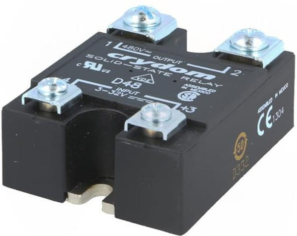 D4825, Solid State Relay, Series 1, 1NO, 25A, 530V, Screw Terminal