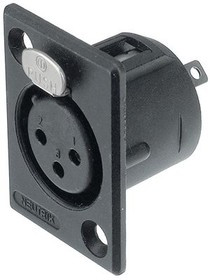 NC3FP-BAG-1, XLR Connectors 3P F RECEPT P SERIES SODR CUPS BLK/SIL