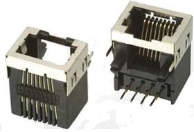 TJ8P8C (DS1125), Розетка 8P8C (RJ45) на плату угловая экранированная