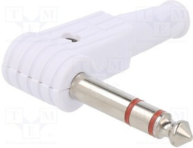 FM1106W, Вилка, Jack 6,3мм, "папа", stereo, Кол-во полюс: 3, угловой 90°