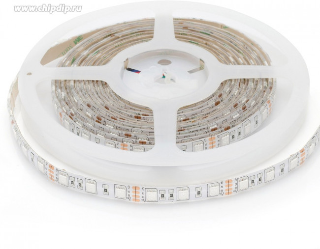 12BL (5050-60LED-IP65-RGB), Лента светодиодная, RGB, 12В, 14.4Вт/м, 60SMD(5050)/м, IP65, 10мм, цена за катушку 5м