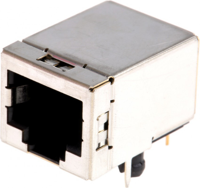 95678-001LF, Conn Modular Jack F 8 POS 1.27mm Solder RA Thru-Hole 8 Terminal 1 Port Cat 5 Tube