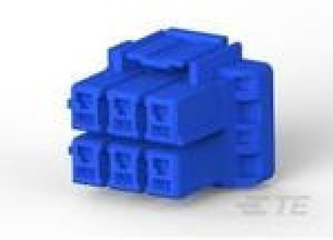 2-1376393-3, Power to the Board 5MM POWER KEY 6P PLUG HSG BLUE