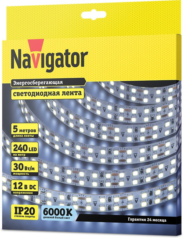 СД Лента Navigator 14 463 NLS-2835CW240-30-IP20-12V СД Лента Navigator 14 463 NLS-2835CW240-30-IP20-12V