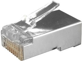 Коннектор Hyperline, RJ-45(8P8C) под витую пару, категория 6, экранированный, универсальный (100 шт)