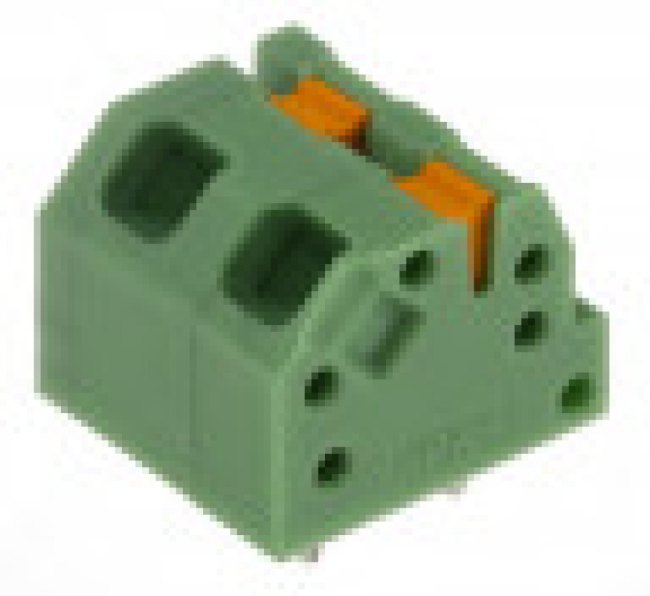 PCB terminal, 2 pole, pitch 5 mm, AWG 24-16, 16 A, spring-clamp connection, green, 1862275 PCB terminal, 2 pole, pitch 5 mm, AWG 24-16, 16 A, spring-clamp connection, green, 1862275