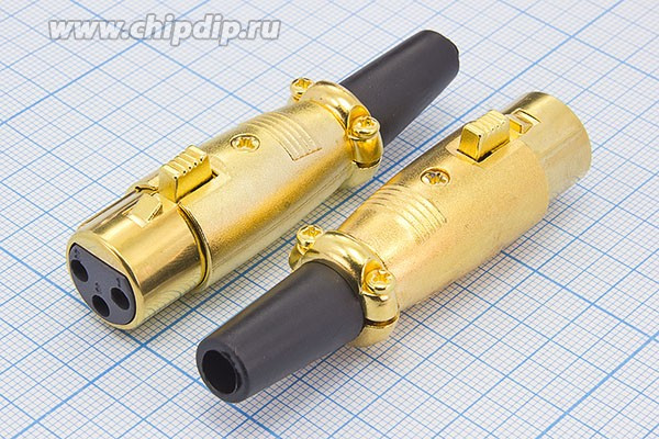 Гнездо микрофонное XLR; №9311 Z гн мик XLR\3P\каб\\цанг [Au]\QJDZ-392\