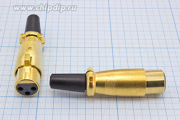 Гнездо микрофонное XLR; №9311 Z гн мик XLR\3P\каб\\цанг [Au]\QJDZ-392\