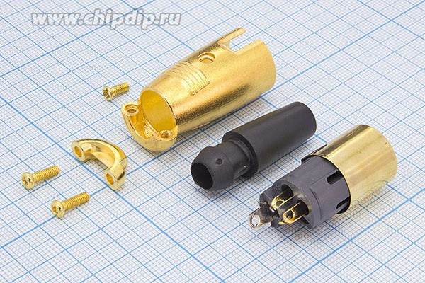 Гнездо микрофонное XLR; №9311 Z гн мик XLR\3P\каб\\цанг [Au]\QJDZ-392\