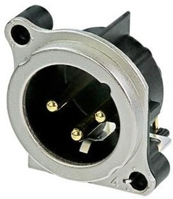 NC3MBH-0, XLR Connectors 3P XLR MALE Pin1 iso