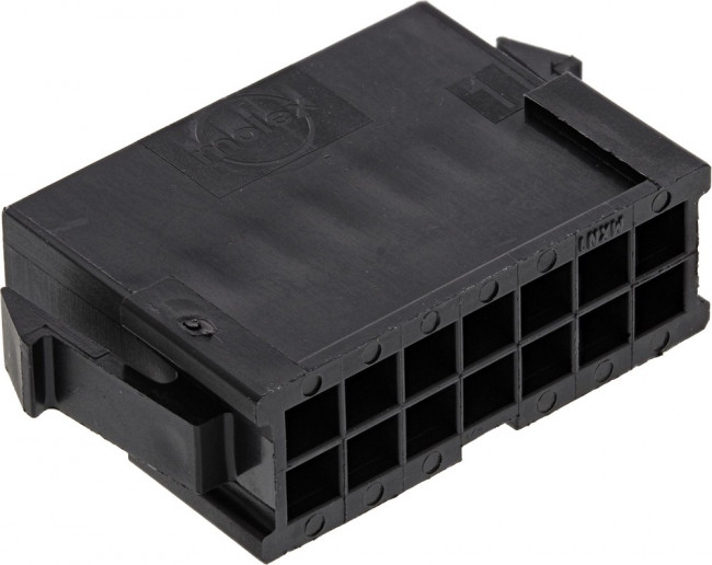 43020-1400, Корпус разъема, двухрядный, монтаж в панель, Серия Micro-Fit 3.0, Штекер, 14 вывод(-ов), 3 мм