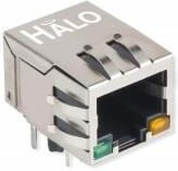 HFJ11-2450E-L12RL, Modular Connectors / Ethernet Connectors 10/100 1x1 Tab Down RJ45 w/mag G/Y LED