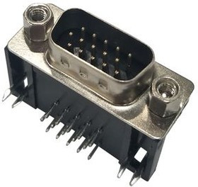 RND 205-01005, Plug High Density D-Sub Connector, DE-15, Radial Leads