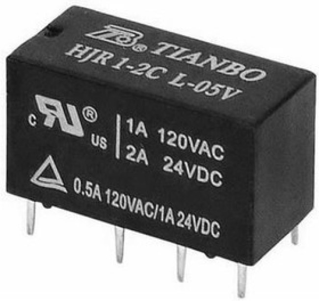 Реле 24В, HJR1-2C[N4078-2C], 1A125V,2A30V; №7669 реле 24В\\HJR1-2C[N4078- 2C]\1A125V,2A30V