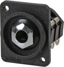 CP303080X, Гнездо, Jack 6,3мм, "мама", stereo, с выключателем, пайка, 19x24мм