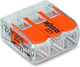 221-413, Клемма 3 контактная компактная 0,2-4 мм².