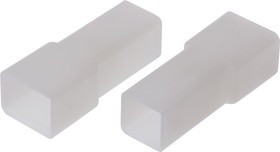 180916-0, AMP FASTIN-FASTON 1 Way Nylon 66 Crimp Terminal Housing, 6.35mm Tab Size, Natural