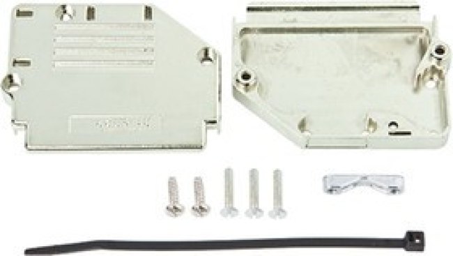863093C37MLF, 863093C Series Thermoplastic Angled, Straight D Sub Backshell, 37 Way, Strain Relief