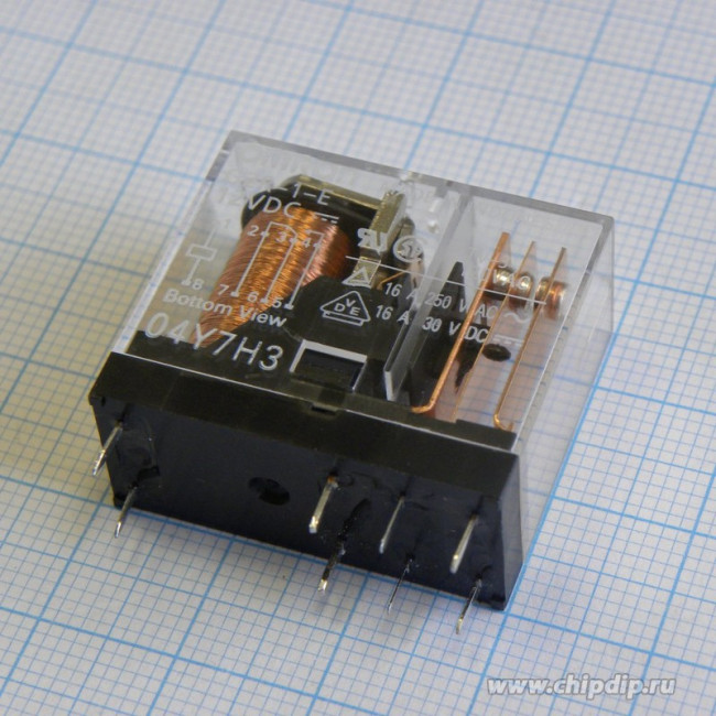 G2R-1-E 12DC, Реле 1 переключ. 12VDC, 16A/250VAC SPDT