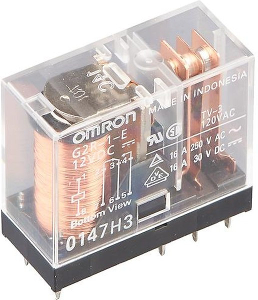 G2R-1-E 12DC, Реле 1 переключ. 12VDC, 16A/250VAC SPDT