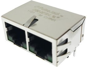 JX80-0019NL, Modular Connectors / Ethernet Connectors 1X2 TAB DOWN W/LED'S ETHERNET (NON PoE)