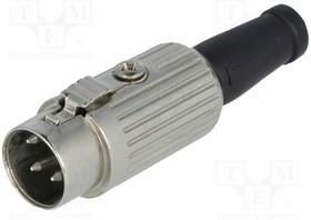 590-0400, Вилка; DIN; "папа"; PIN: 4; Конф: 216°; прямой; на провод; пайка; 34В