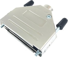 MP002017, Корпус D Sub, DA, 180°, АБС, корпус с никелевым покрытием