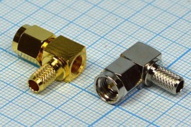 Штекер SMA, на кабель RG 58, под обжим, угловой, позолоченный; Q-2885 Z штек SMA\RG58\\обж\угл\ Au\QSMAZ-LC58P\ Штекер SMA, на кабель RG 58, под обжим, угловой, позолоченный; Q-2885 Z штек SMA\RG58\\обж\угл\ Au\QSMAZ-LC58P\
