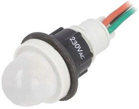 LRG-D16H-230ACWK, Индикат.лампа LED, выпуклый, 230ВAC, IP67 (фронт.панель), 16мм