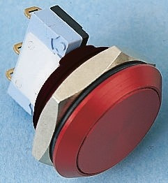 AV22LC162, Push Button Switch, Momentary, 22.2mm Cutout, SPDT, 250V ac, IP65
