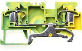WS6-PE-01P-1C-00AH, 2-пров. клемма с заземлением, 0,2 - 6 мм2, желто-зелёная WS6-PE-01P-1C-00AH, 2-пров. клемма с заземлением, 0,2 - 6 мм2, желто-зелёная