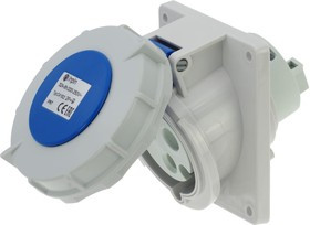 Встраиваемая наклонная розетка 32A/230V/1P+N+E/IP67, фланец 92x100 CA1502 Встраиваемая наклонная розетка 32A/230V/1P+N+E/IP67, фланец 92x100 CA1502