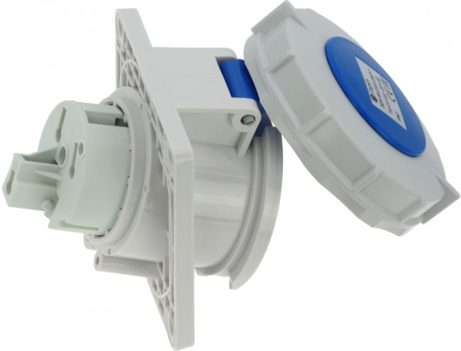 Встраиваемая наклонная розетка 32A/230V/1P+N+E/IP67, фланец 92x100 CA1502 Встраиваемая наклонная розетка 32A/230V/1P+N+E/IP67, фланец 92x100 CA1502