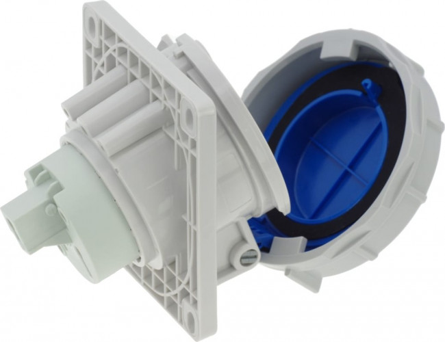 Встраиваемая наклонная розетка 32A/230V/1P+N+E/IP67, фланец 92x100 CA1502 Встраиваемая наклонная розетка 32A/230V/1P+N+E/IP67, фланец 92x100 CA1502