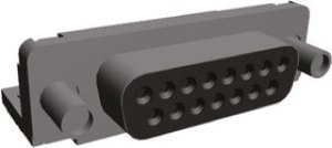 5747845-5, Amplimite HD-20 15 Way Right Angle Through Hole D-sub Connector Socket, 2.74mm Pitch, with 4-40 UNC