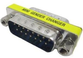 156-03042-E, D-Sub Adapters &amp;amp; Gender Changers D-SUB Gender Changer 15 Pin Male-Male