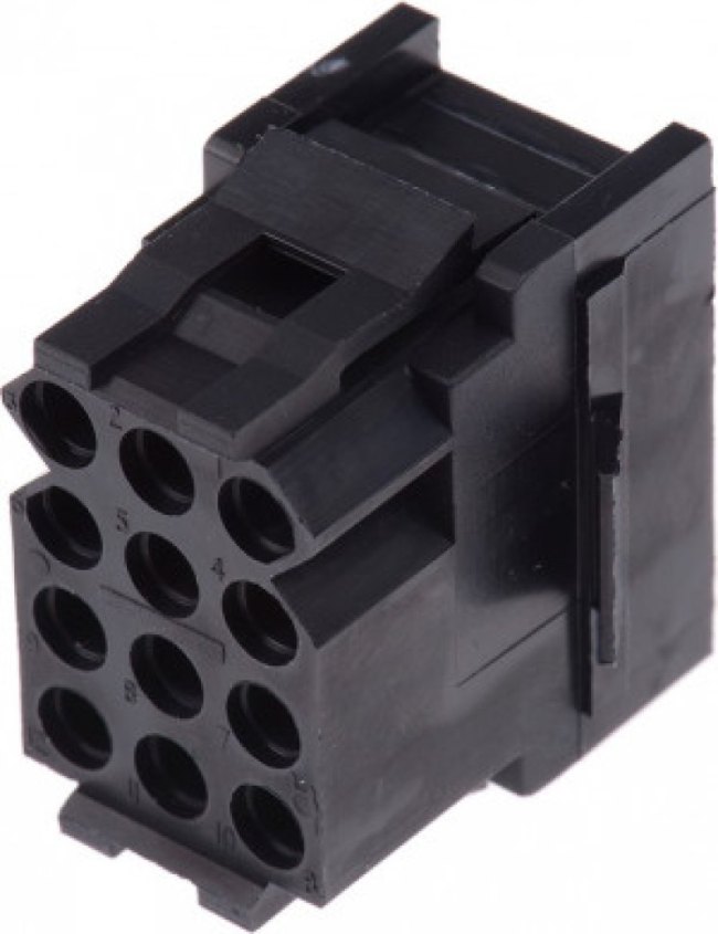 TST12RA00 / 192923-6030, Trident Female Connector Housing, 5.08mm Pitch, 12 Way, 3 Row