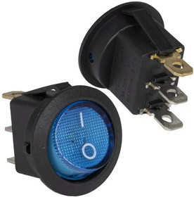 KCD1-101N-C3-BL/3P on-off, Клавишный переключатель KCD1-101N-C3-BL/3P, ON-OFF, 3 контакта, синий