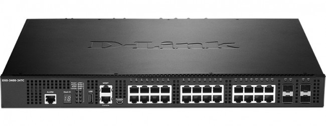 DXS-3400-24TC/A1ASI Управляемый стекируемый коммутатор уровня 2+ с 20 портами 10GBase-T и 4 комбо-портами 10GBase-T/SFP+ DXS-3400-24TC/A1ASI Управляемый стекируемый коммутатор уровня 2+ с 20 портами 10GBase-T и 4 комбо-портами 10GBase-T/SFP+
