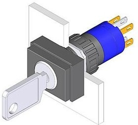 51-235.022D, Keylock Switches KYLK RND MNT 2POS