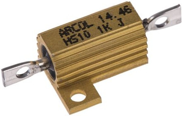HS10-1KJ, Резистор: проволочный, с радиатором, винтами, 1кОм, 10Вт, ±5%