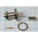 Гнездо SMA на панель под гайку, под обжим на кабель RG174 , 10014 гн SMA\RG174\пан\обж\