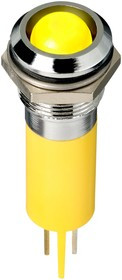 Q12-7P1CXXHY12E, LED PANEL INDICATOR, 12.7MM, YEL, 12VDC