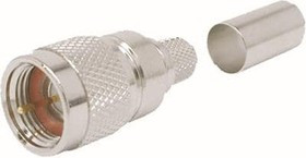TC-240-FM-X, RF Connectors / Coaxial Connectors Type F-Male (plug) crimp connector (solder-on pin) for LMR-240, no braid trim+A1