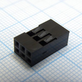 BLD-06 корпус (I-DS1071-SCB02x3), розетка на кабель 2,54мм 2ряда